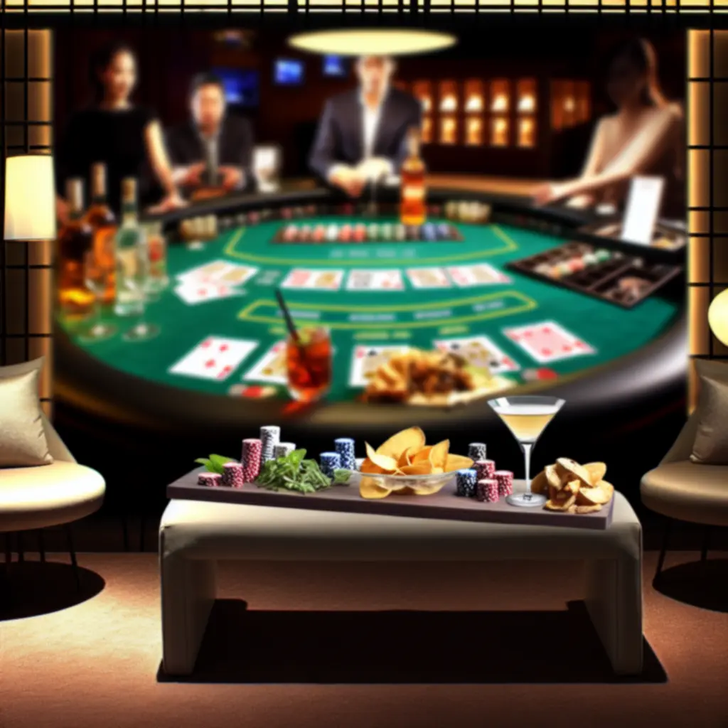 Poker lounge snackek és italok asztalon a AUTO SOFT X S.R.L.-ban
